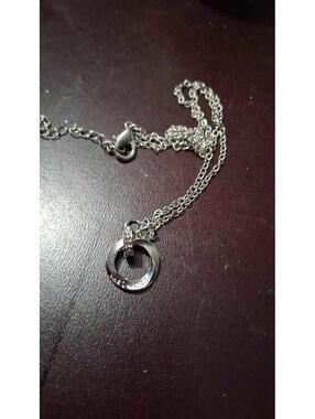 JeenMata Double Ring Interlocking Circle Linked Pendant Necklace